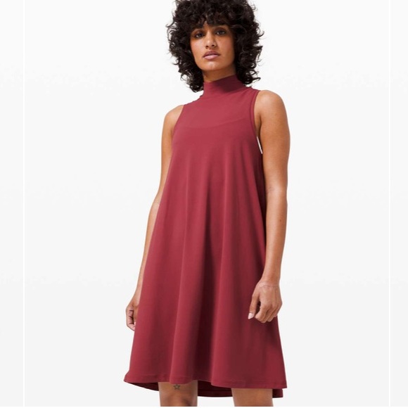 lululemon athletica Dresses & Skirts - Lululemon All Aligned A-line Dress in Chianti Size 6